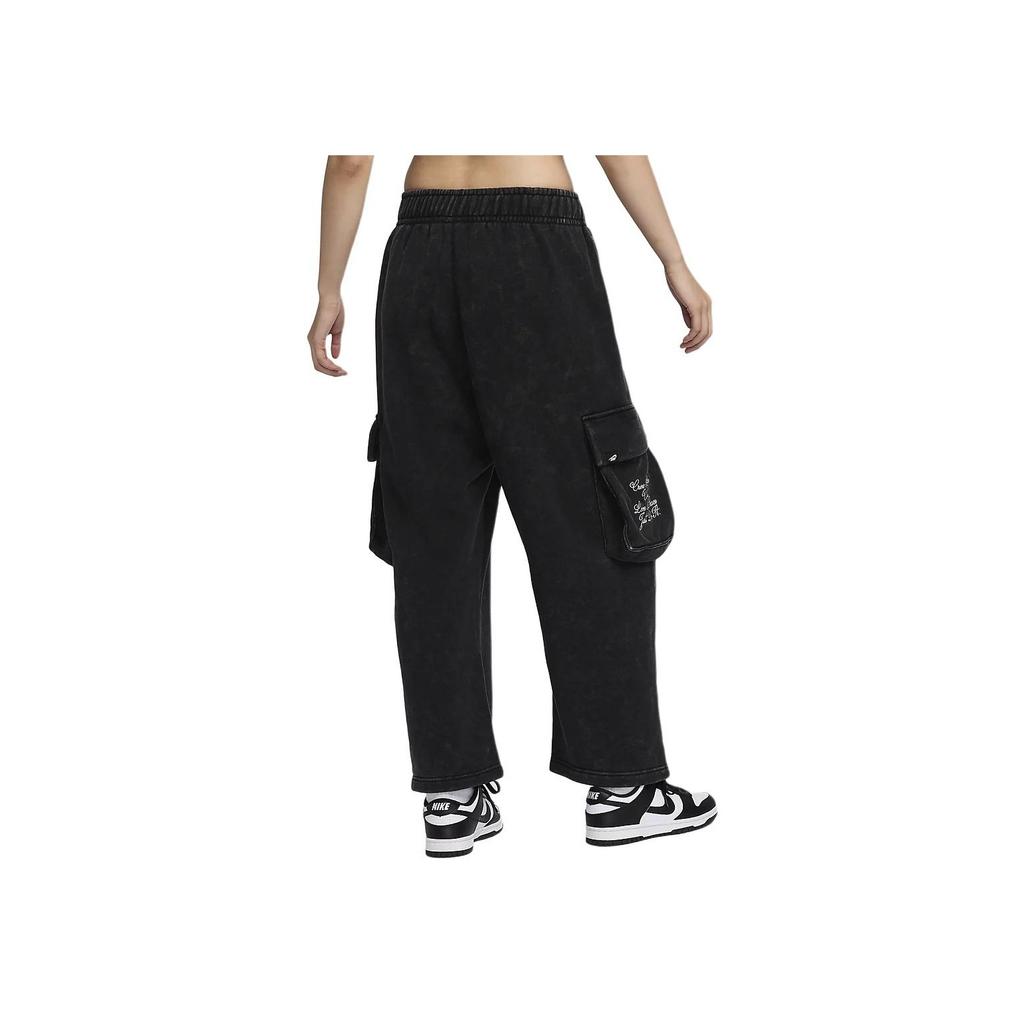 Nike Sportswear Logo Design Straight Leg Knitted Sports Pants Women Pants Black HQ4751-010