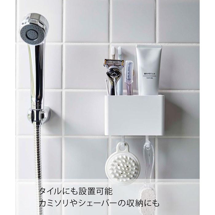 [Yamazaki] Film Hook Toothbrush Stand White, Approx. W4.7 x D2.6 x H3.1 inches MIST, Toothbrush Bulk Storage 5959