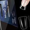 600 Pieces Transparent Soft Gel Nail Tips with Curved Shape False Nail for DIY Manicure Half Cover Wide French Nail