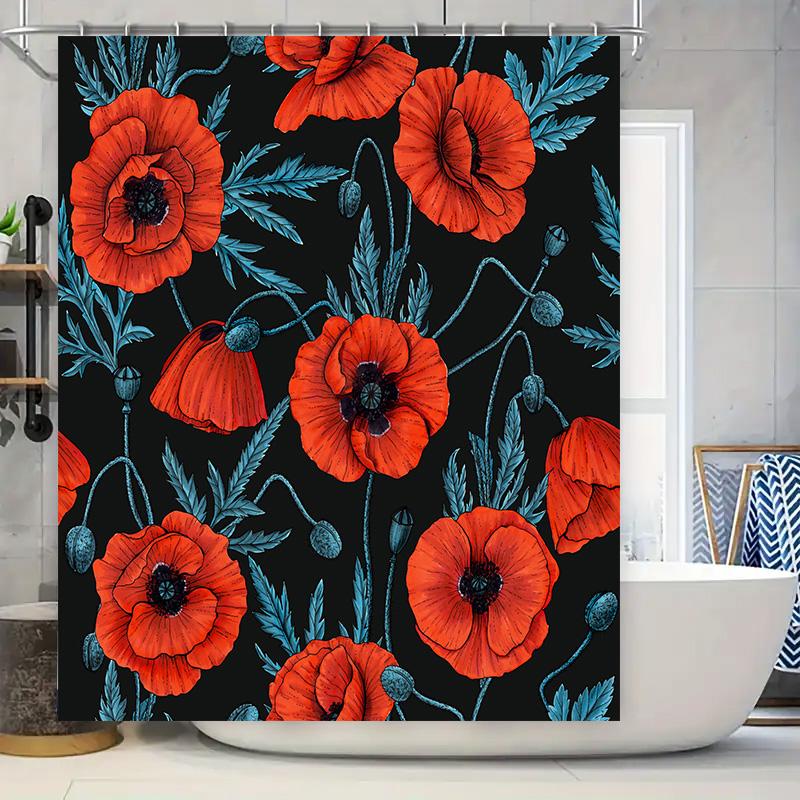 

Popular Peony Bathroom Decoration Curtain Art Print Home Decor Showershower Liner Organizer W60H190(CM)-1 Pcs
