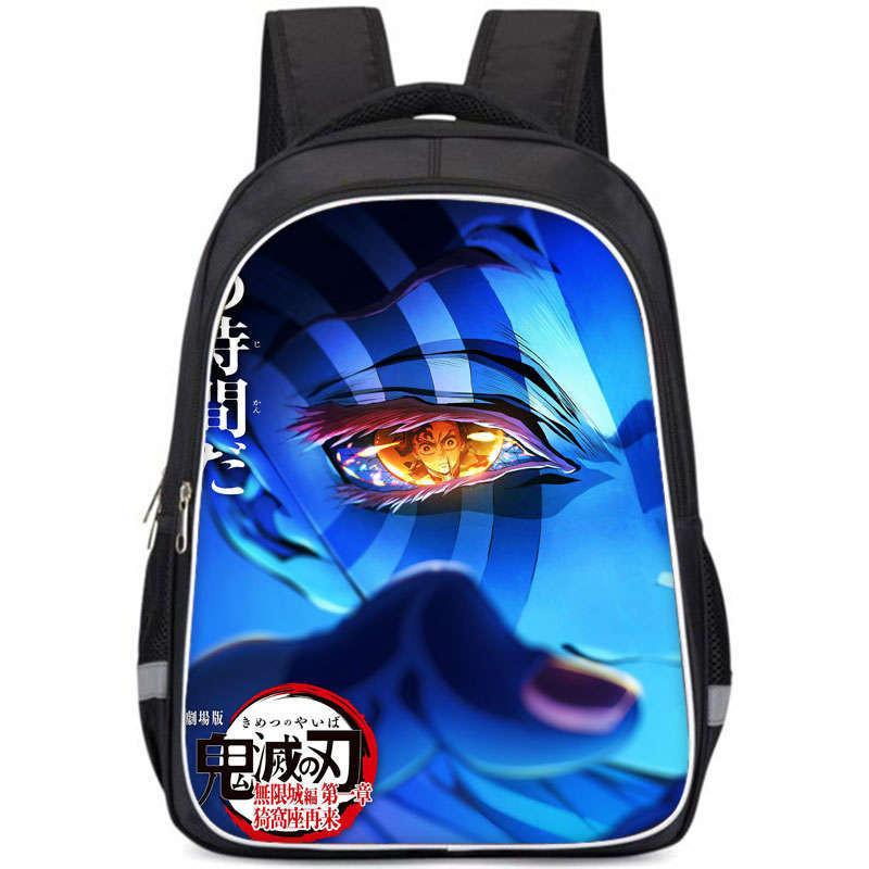 Demon Slayer College Backpack With Double Layer Storage And Trendy Crossborder Style For Students