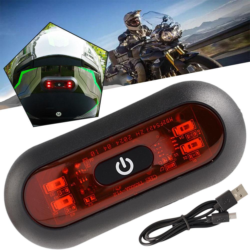 Motorcycle Helmet Warning Light Night Riding Warning Charging Color Safe Light Light Flashing USB LED Driving Waterproof Q1S5