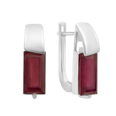 Orecchini in argento con rubino naturale 3,231 ct (2167341)