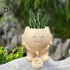 Smiling Face Planter Pot Resin Cartoon Head Flowerpot Indoor Outdoor Cactus Succulent Plants Container Home Balcony Garden Decoration