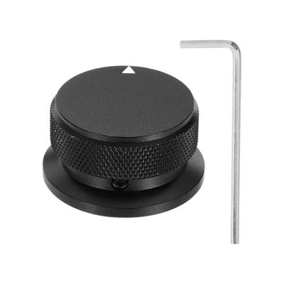 Uxcell Aluminum Potentiometer Universal Volume Tone Control Knob with Arrow Indicator for Guitar and Black Knob, 1/4" (6mm) Bass, 13/16",