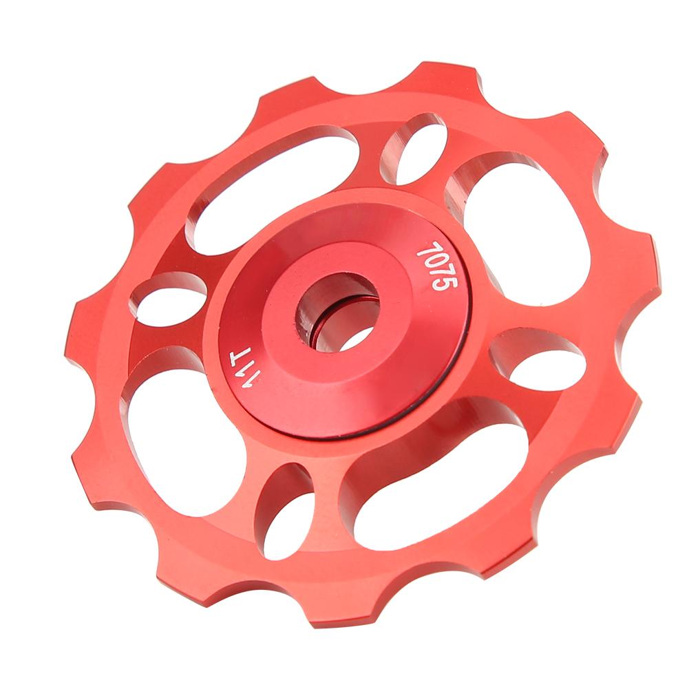 CNC Aluminium Alloy Bike Ceramic Bearing Guide Wheel Rear Derailleur Pulley for Mountain Bicyclered 11T