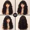 Extension de perruque synthétique longue et bouclée avec frange, grandes perruques de cheveux bouclés mignons et lâches pour femmes, Cosplay, usage quotidien