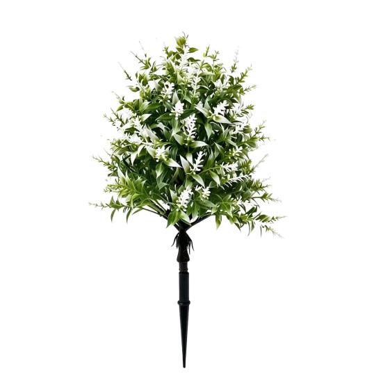 

Artificial Lavender Topiary Tree Ball Fake Lavender UV Resistant Shrub Bushes зелений/білий