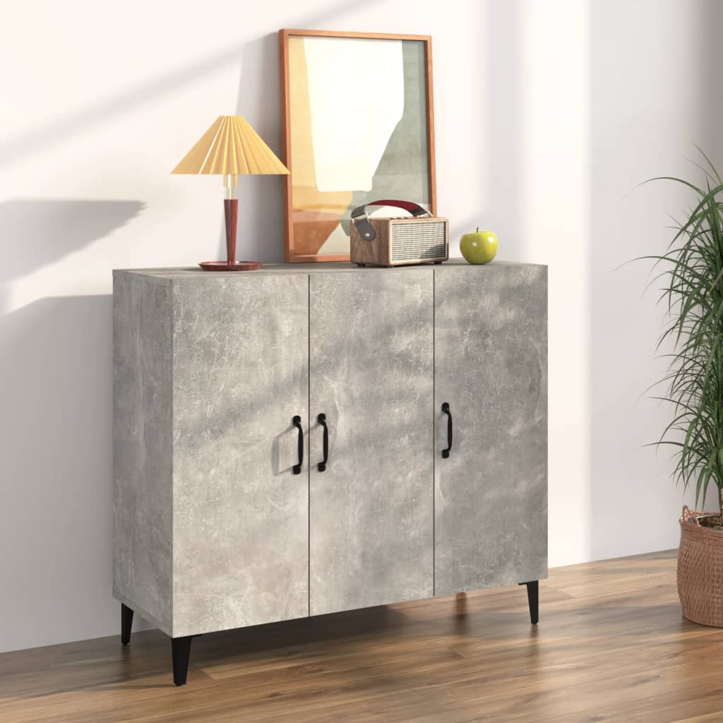 Vidaxl Szafka, Szarość Betonu, 90X34X80 Cm, Materiał Drewnopochodny