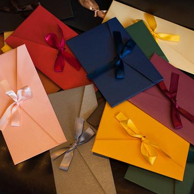 5 τμχ Πολύχρωμες κορδέλες Φάκελοι Kawaii Bowknot Letter Pads Κάλυμμα Προσκλητήρια γάμου Φάκελοι Σχολικά είδη γραφείου