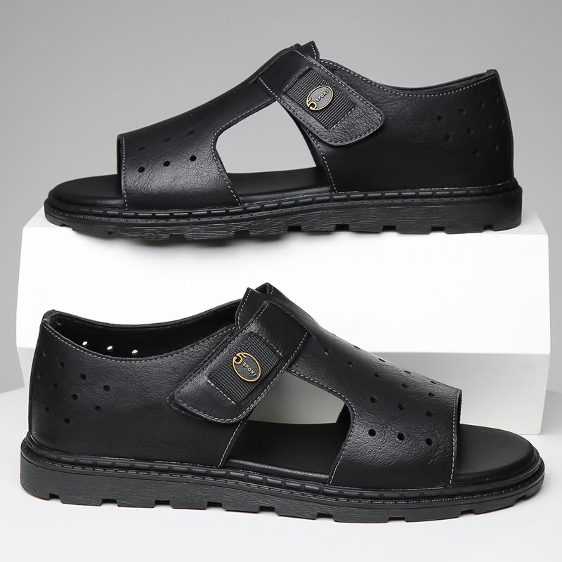 Vintage Style Man Sandals Fashion Casual Leather Summer Flats Comfort Beach Slippers Outdoor Non-slip Mens Sandalias Roma Shoes