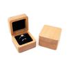 Natural Wooden Flip Ring Box Walnut Small Jewelry Display Box Engagement Wedding Jewelry Gift Box Easy To Carry