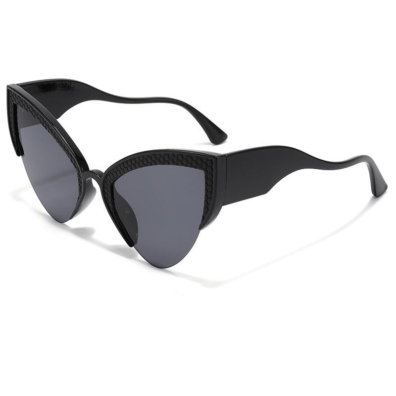 Luxury Sexy Semi Rimless Gradient Cat Eye Women Sunglasses  Brand Design Vintage Leopard Print Punk Trendy Men Eyewear Uv400