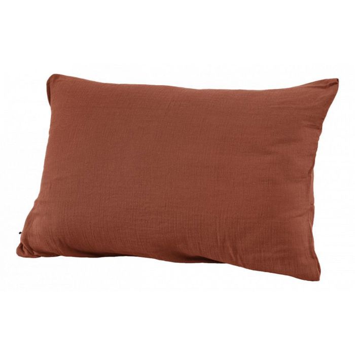 Taie d'oreiller "Gaïa" 60 x 60 cm &amp; 50 x 70 cm "Gaze de Coton" - Gaïa Terracotta - 50 x 70 cm