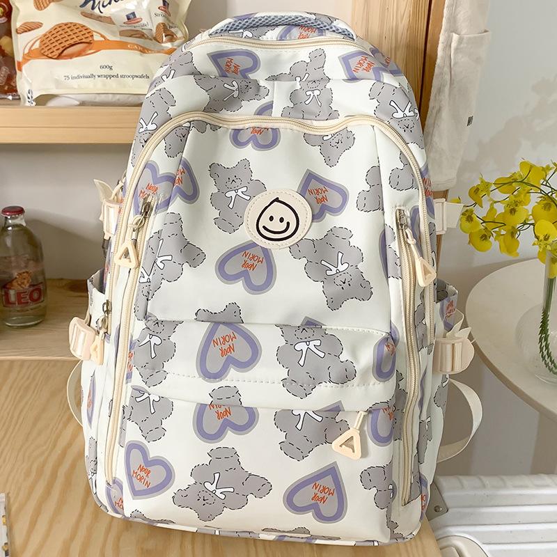 School bag, high quality fashion for middle school students, love bear for junior high school students, cute backpack for primary school girls