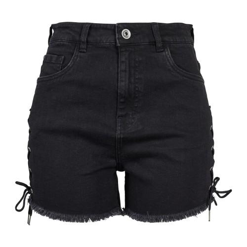 Urban Classics Womens/Ladies Denim Lace Up High Waist Shorts