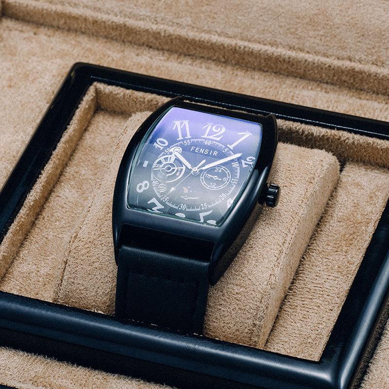 Barrel Watch Men's Imitation Mechanical Belt Quartz Watch Fashion Watch North America