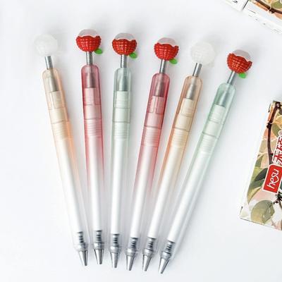 3pcs Gel Ink Pens,Retractable Pens Cute Fruit Pen,0.5mm Black Ink Pen Writing Pens Office School Ball Pen,Stationery Pen