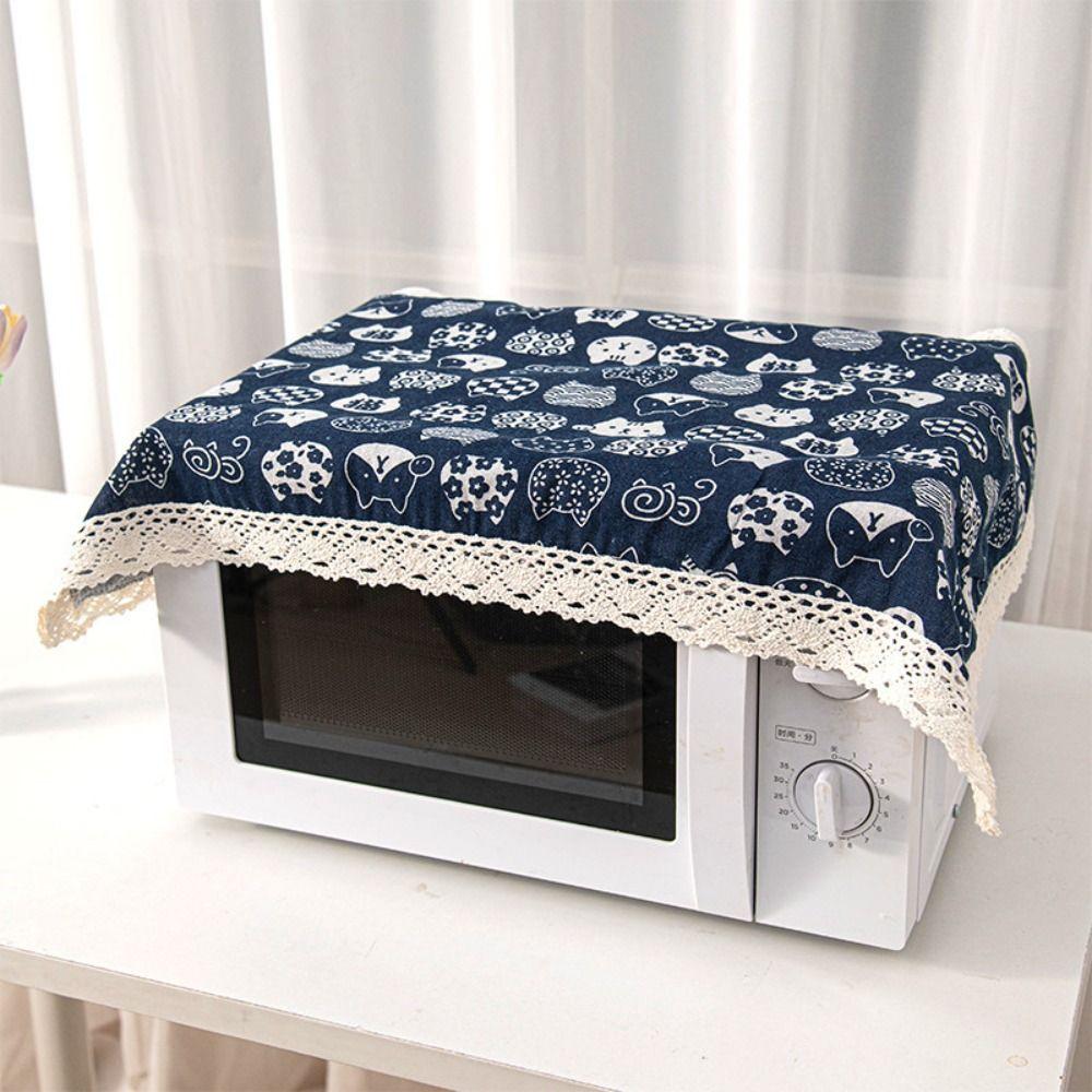 1Pcs 40x60cm Microwave Dust Cloth Small Size Dustproof Lace Tablecloth Anti-slip Fabric Square Table Cloth