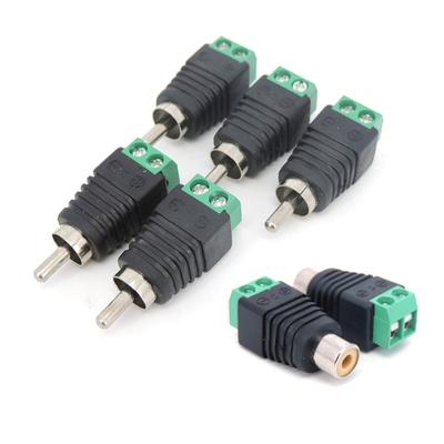 5pcs RCA Male Female Terminal Block CAT5 To Camera CCTV Video Balun RCA Female or Male Jack AV Screw Connector
