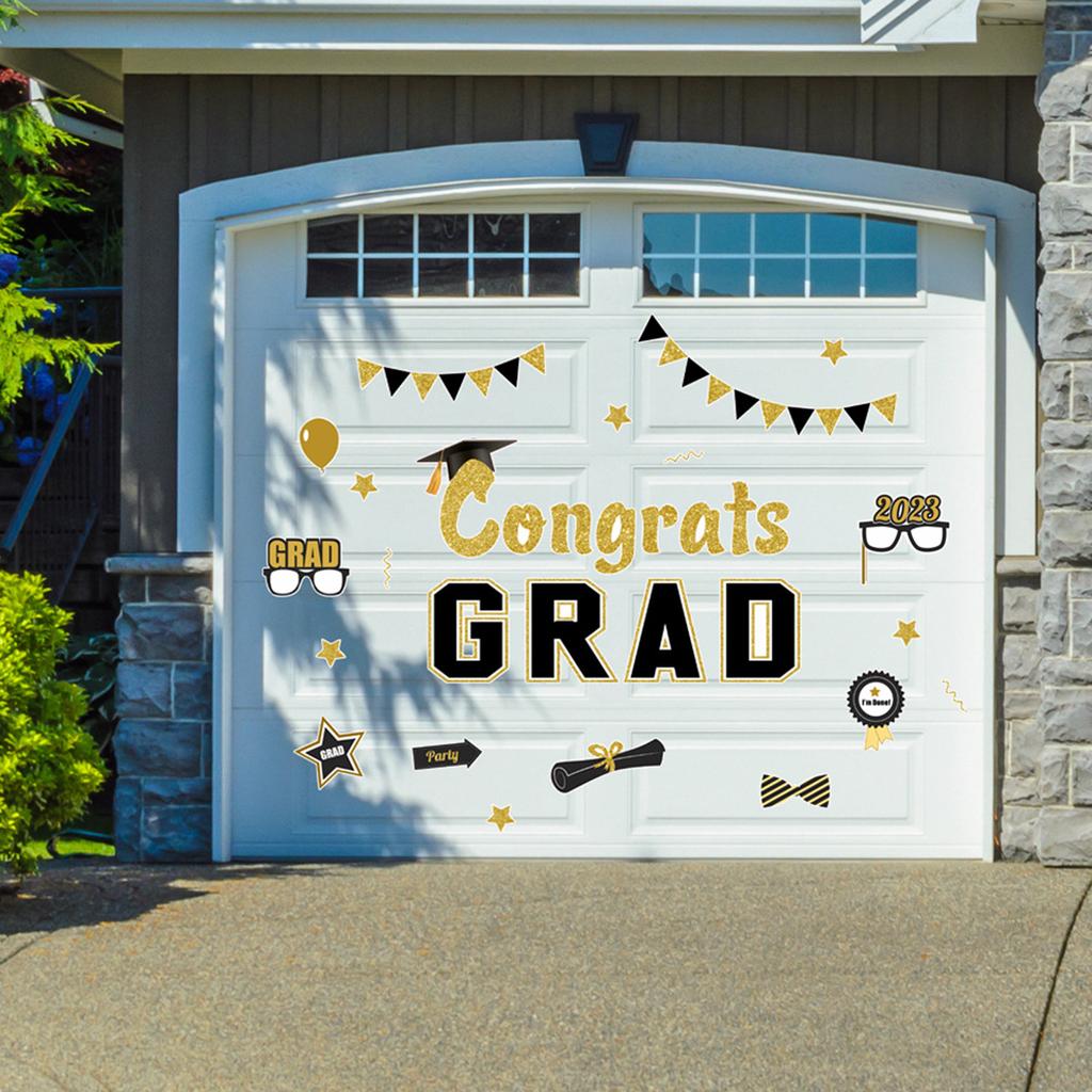 Car Sticker Magnetic Decal Graduation Cap Decoration Refrigerator Magnet Garage Door Bumper Sticker Reflective Car Decor