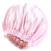 Women's Double-Layer Satin Sleep Cap - Adjustable Elastic Band for Soft Hair Protection