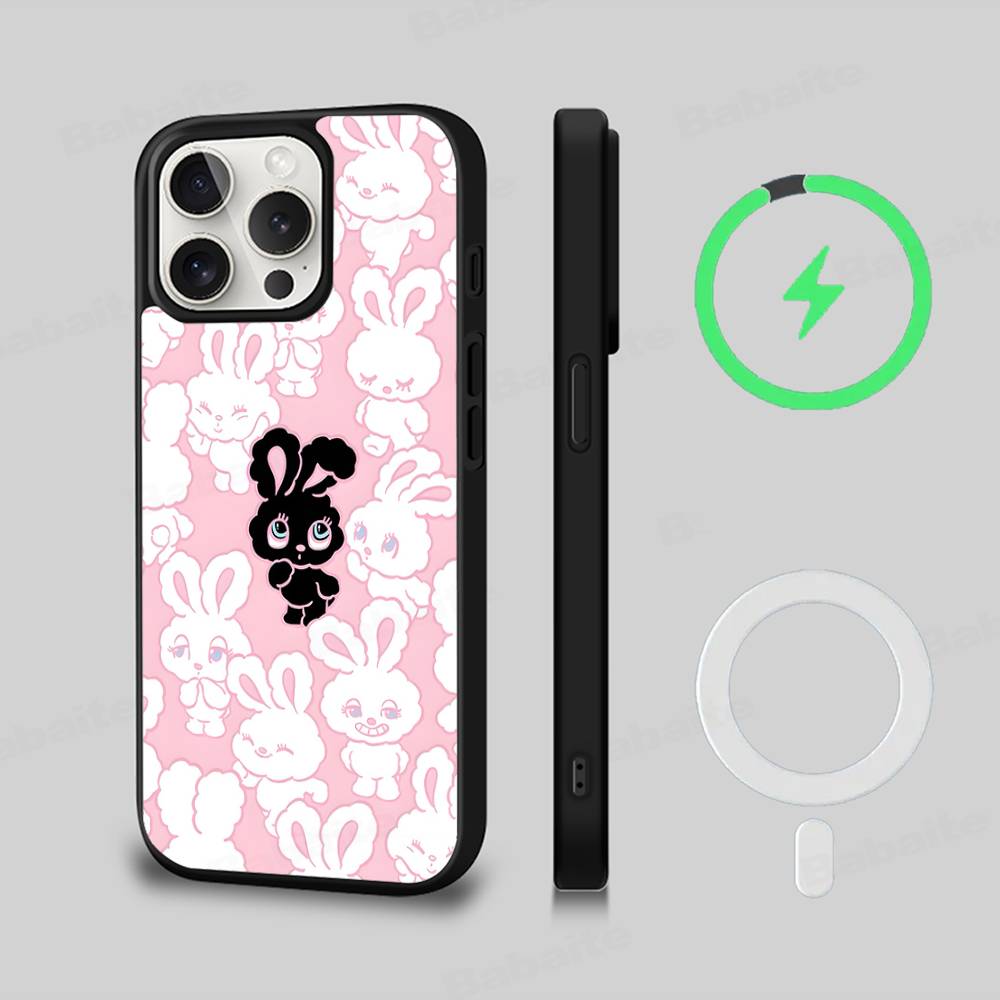 Cute Cartoon Esthers Bunny Magnetic Wireless Phone Case For IPhone 17 16 15 14 Plus 13 12 11 Pro Max