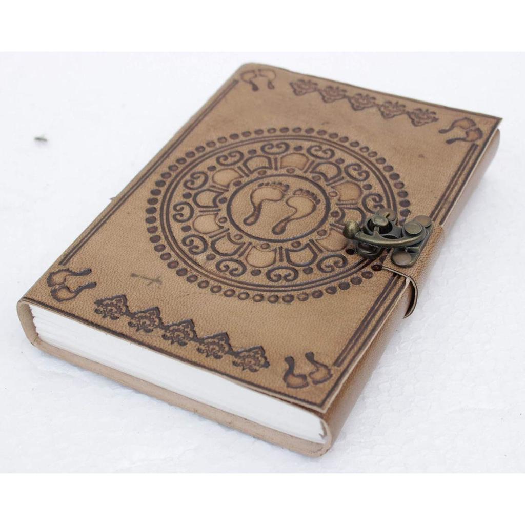 Lær Journal Notebook Reiseskrivedagbok eller vintage skissebok bomullspapir for menn og kvinner (7x5 tommer)