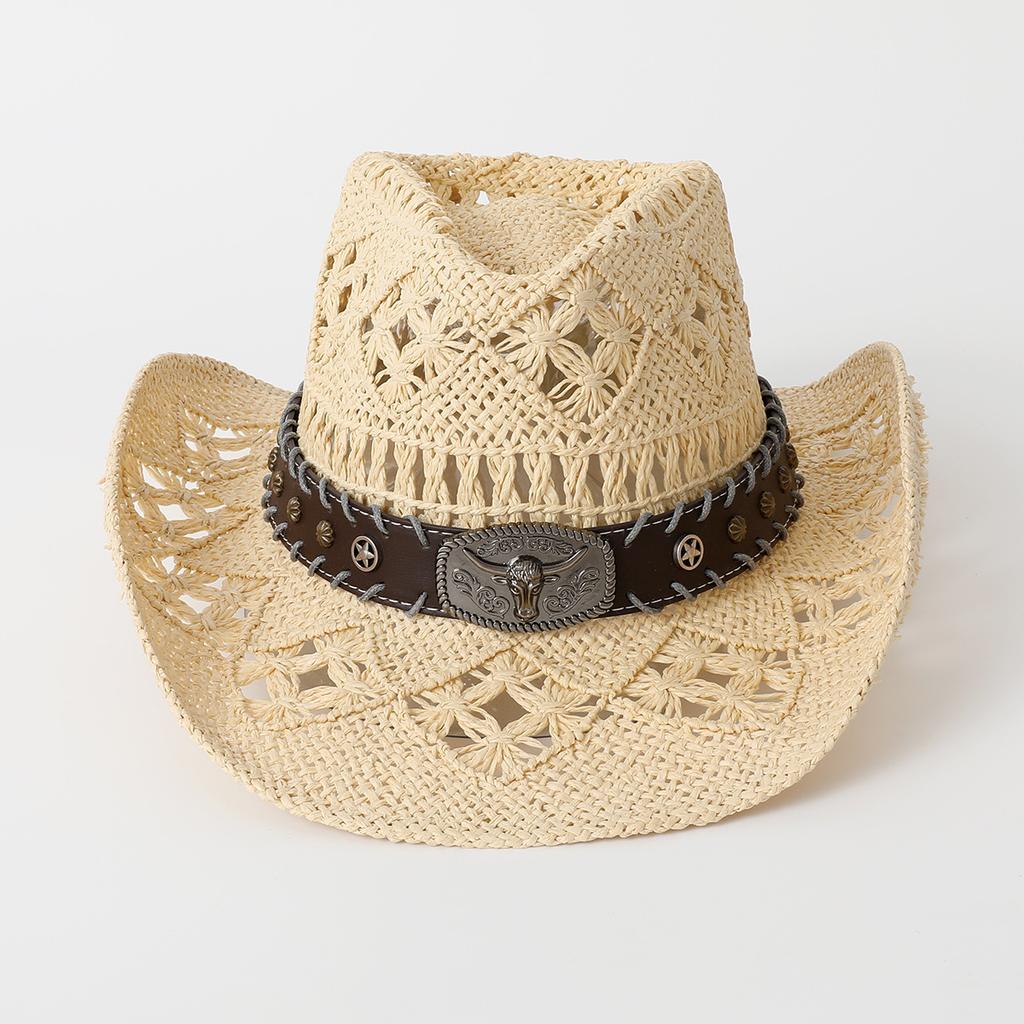 Male and female couples hats travel sunscreen visor western cowboy straw hat hand-woven straw hat