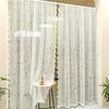 1pc French Lace Floral Curtains Tulle Window Blind Screen Curtain Living Room Luxury European Lace Sheer Curtains Home Decor