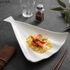 Ceramic Irregular Fan Shaped Plate Creative Dessert Plate Sushi Plates Snack Plates Molecular Cuisine Specialty Tableware