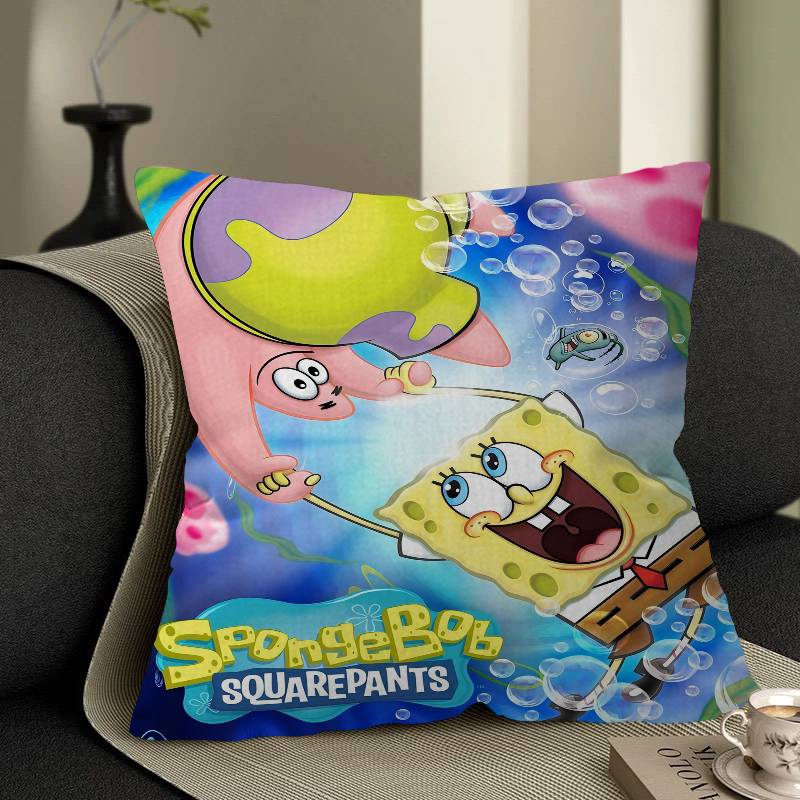 

SSponge BBob Anime Pillow Cover For Bedroom Room And Living Room Sofa Decorative Cushion Cover 30x30 cm