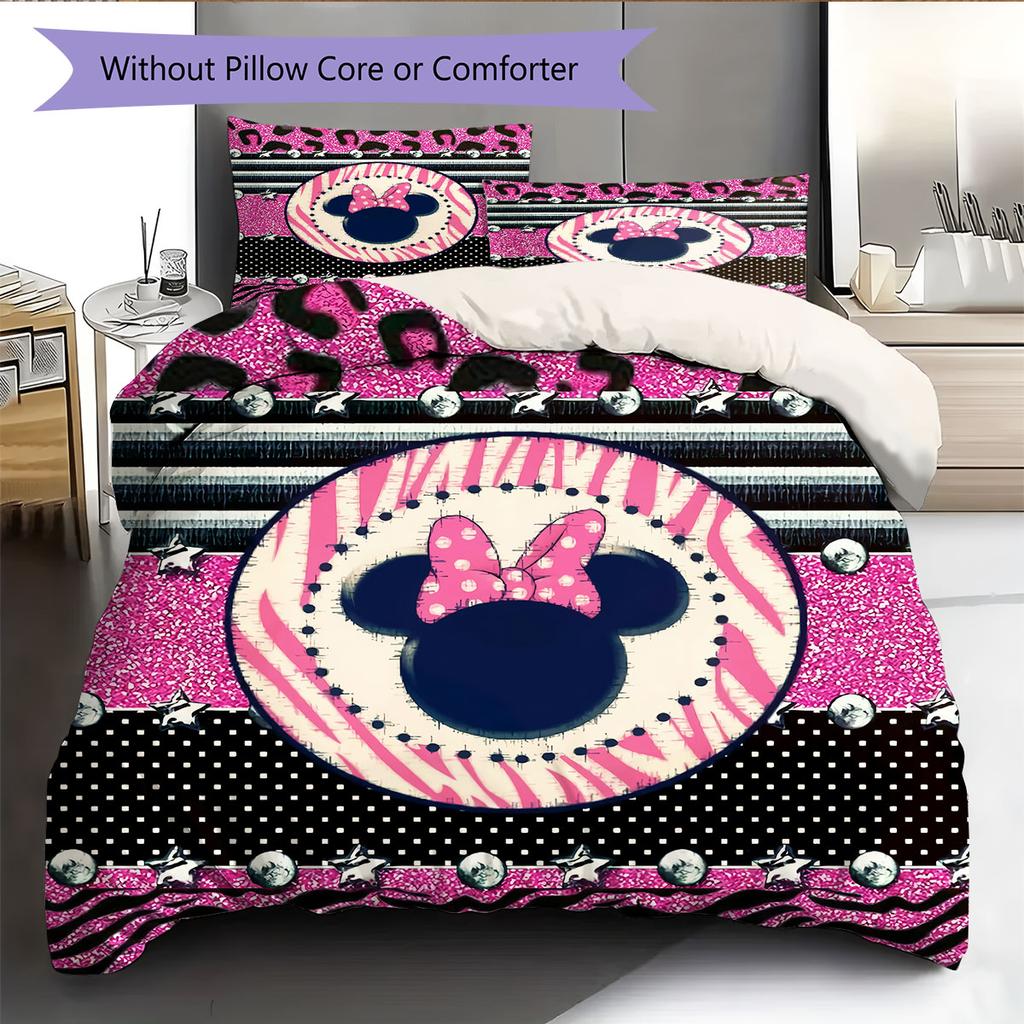 Sweet Polka Dot Minnie Mouse Pattern, The Perfect Choice for Decorating A Child's Bedroom. Warm and Comfortable Bedding Set.