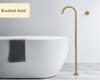 Tuqiu Brushed Gold Floor Mounted Bathtub Shower Faucet Black Bathtub Faucet Free Standing Bathroom Crane Bath Shower Mixer Tap