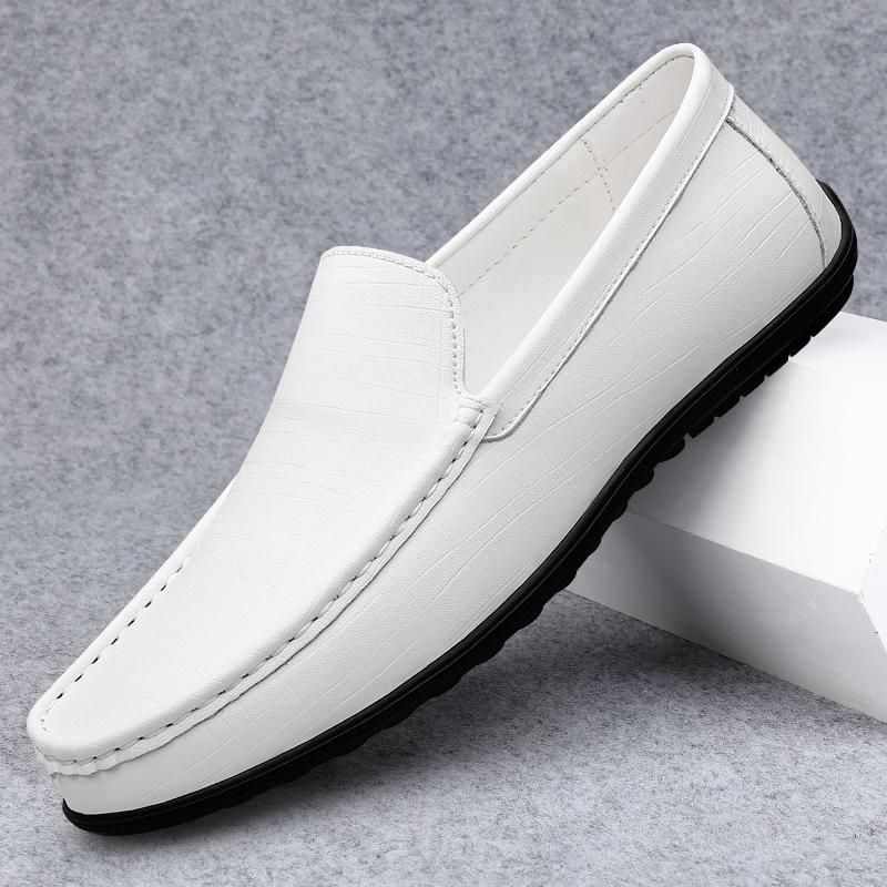 Fashion Comfortable Genuine Leather Mens Loafers Soft-Soled Slip-On Flats Versatile Casual Shoes Business Formal Leather Shoes Moccasins