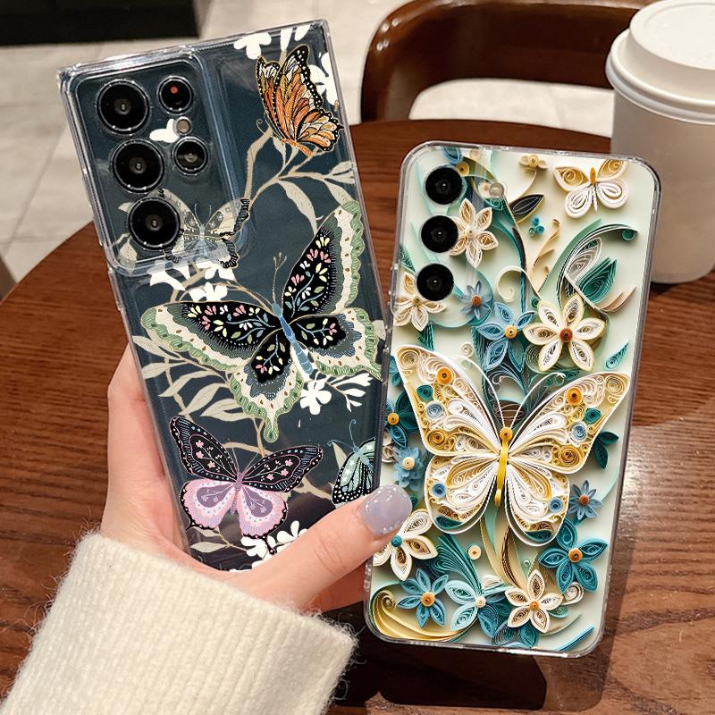 Pink Bowknot Print Case For Samsung Galaxy S26 S25 S24 Ultra S23 S25 FE A57 A17 A37 A16 A56 A55 A15 A35 A36 Soft TPU Phone Cover