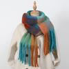 Winter Scarf Men Women Cashmere Warm Rainbow Hairy Pashmina Blanket Wraps Female Thick Soft Bufanda Tassel Shawl Poncho Echarpe