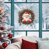 Cartoon Santa Ornament Wreath for Balcony Glass Window Home Decoration and Beautification Window Stickers