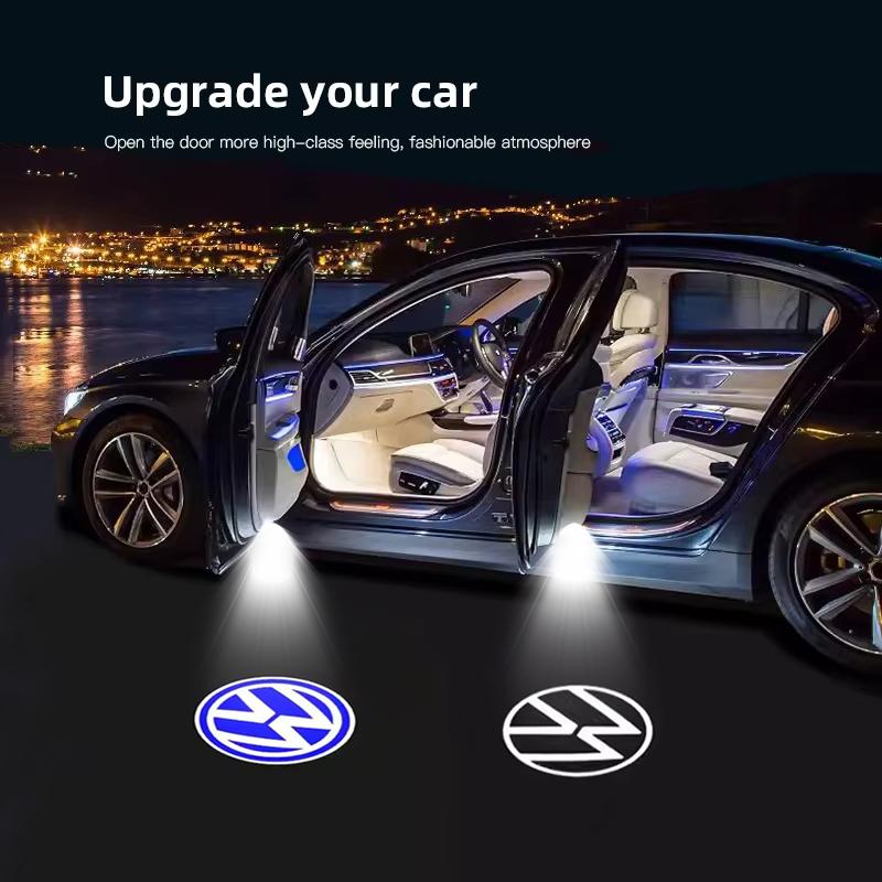 2 For VW Passat B6 B7 B8 B9 Touareg Jetta GTI R Golf 5 6 7 MK6 MK7 LED Car Door Projector Welcome Ghost Shadow Light Accessories