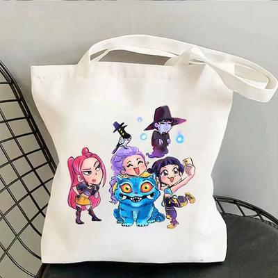 Kpop lovec čarodějnic skupina potištěná plátěná taška dámská ruční jedno rameno módní studentská plátěná taška denní nákupní taška