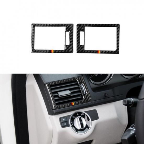 

Carbon Fiber Dashboard Side Air Vent Outlet Trim a Pair For Benz C W204 07-10 W