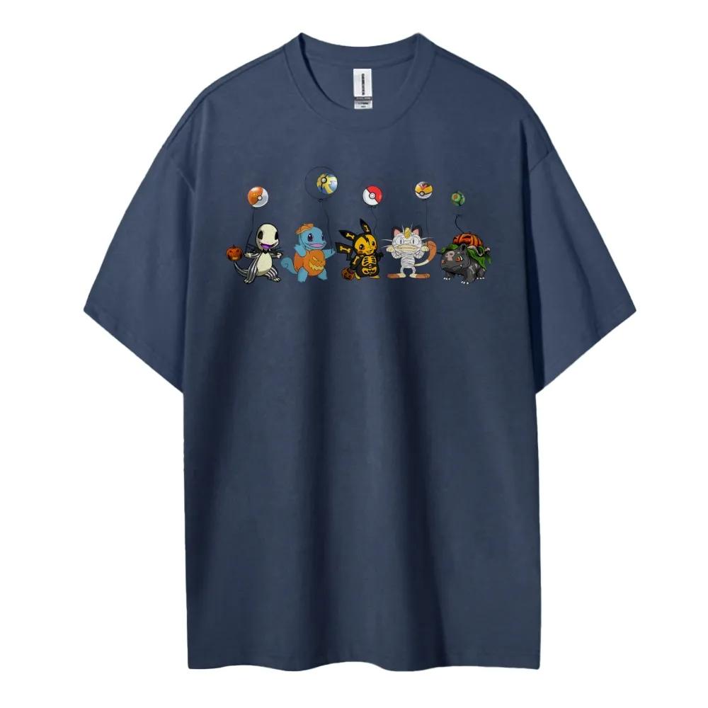 Nowe nadruki Pokemon Nowe męskie i damskie koszulki z krótkim rękawem w rozmiarach M i L Dziecięce koszulki z krótkim rękawem Czysta bawełna Okrągły dekolt Luźne topy