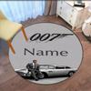 Custom Name 007 James Bond Printed Round Rug Carpet Chair Rug Area Rug Entryway Doormats,for Office Chair Living Room Bedroom Kitchen Room.