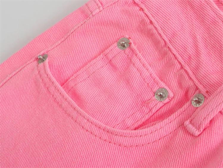 Women's Plus Size Pink High-Waist Straight-Leg Jeans (Summer 2022)