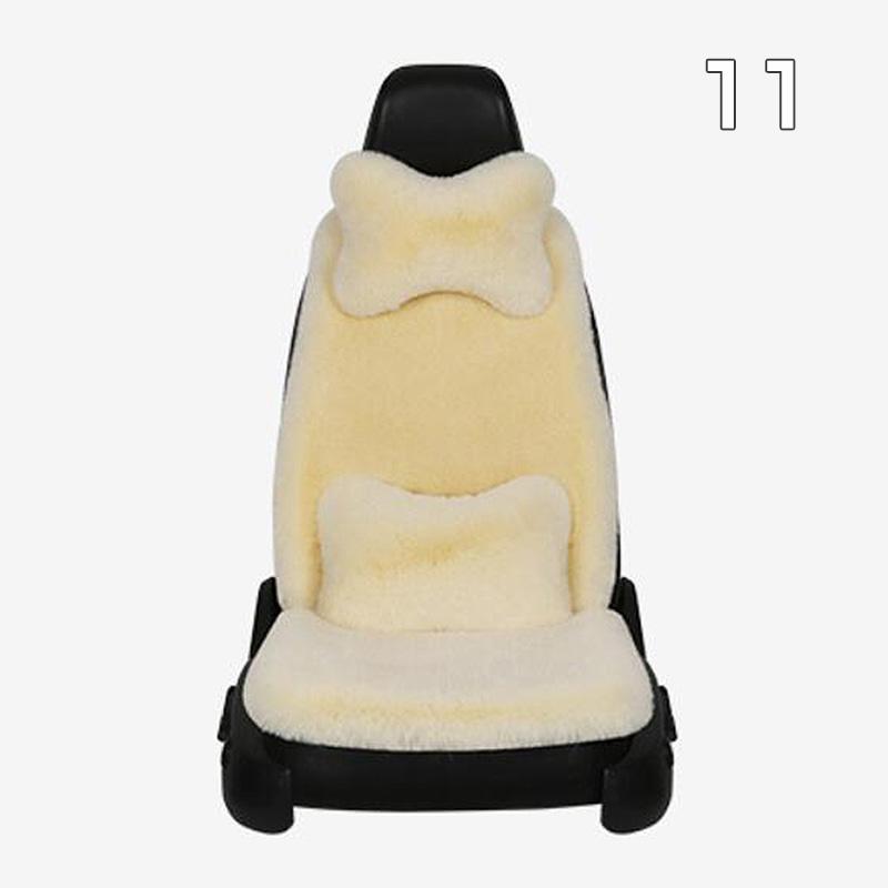 Plush Seat Cover Set Universal Luxury Car Seat Cushion Auto Protector Mat Winter Soft Warm Fur Cover Auto Interior