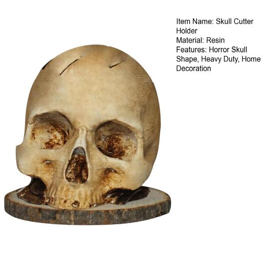 Skull Cutter Holder Horror Skull Resin Figurine Kitchen Countertop Cutter Block Organizer Stand