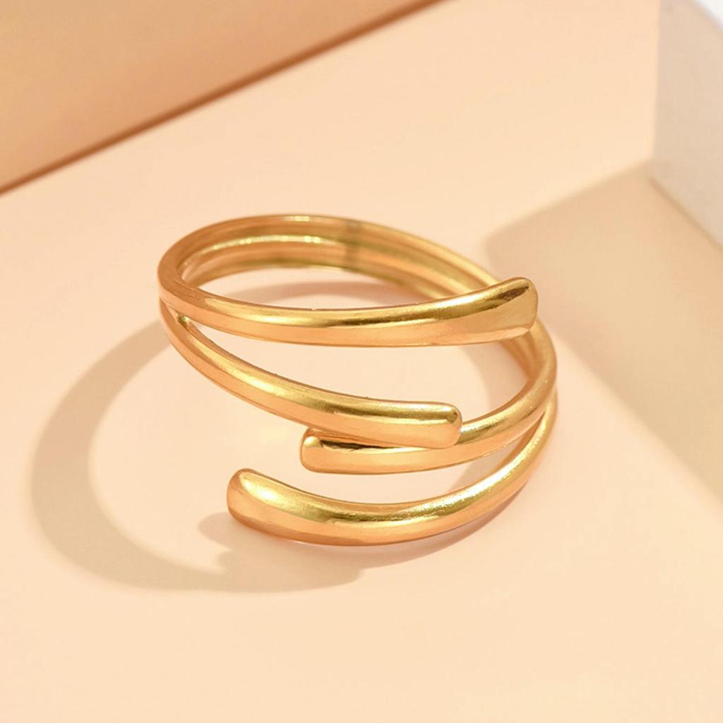European & American Multi-Layer Adjustable Stainless Steel Index Finger Ring for Women