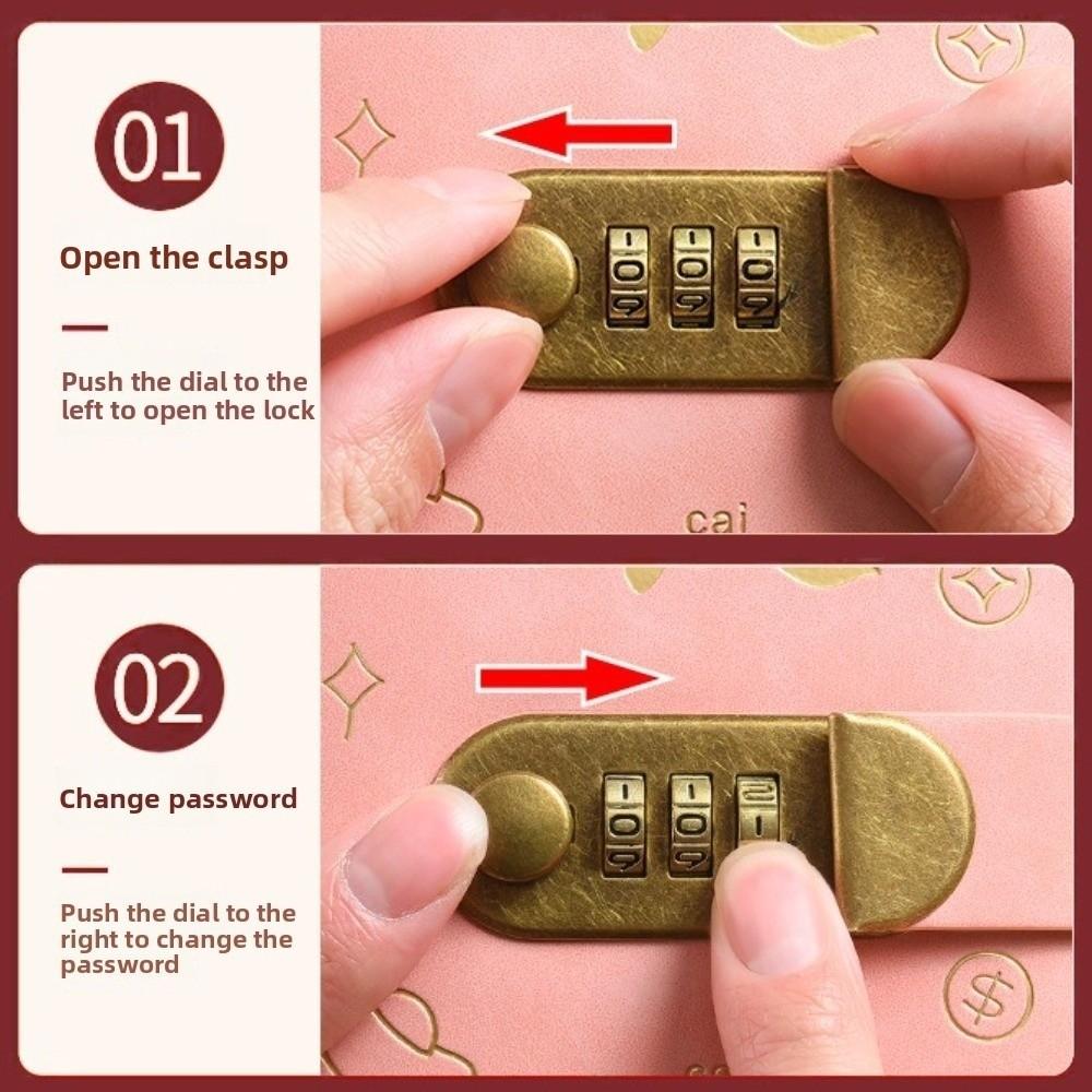 PU Leather Envelop Savings Challenges Book God of Wealth Style Cash Budget Notebook Money Planners