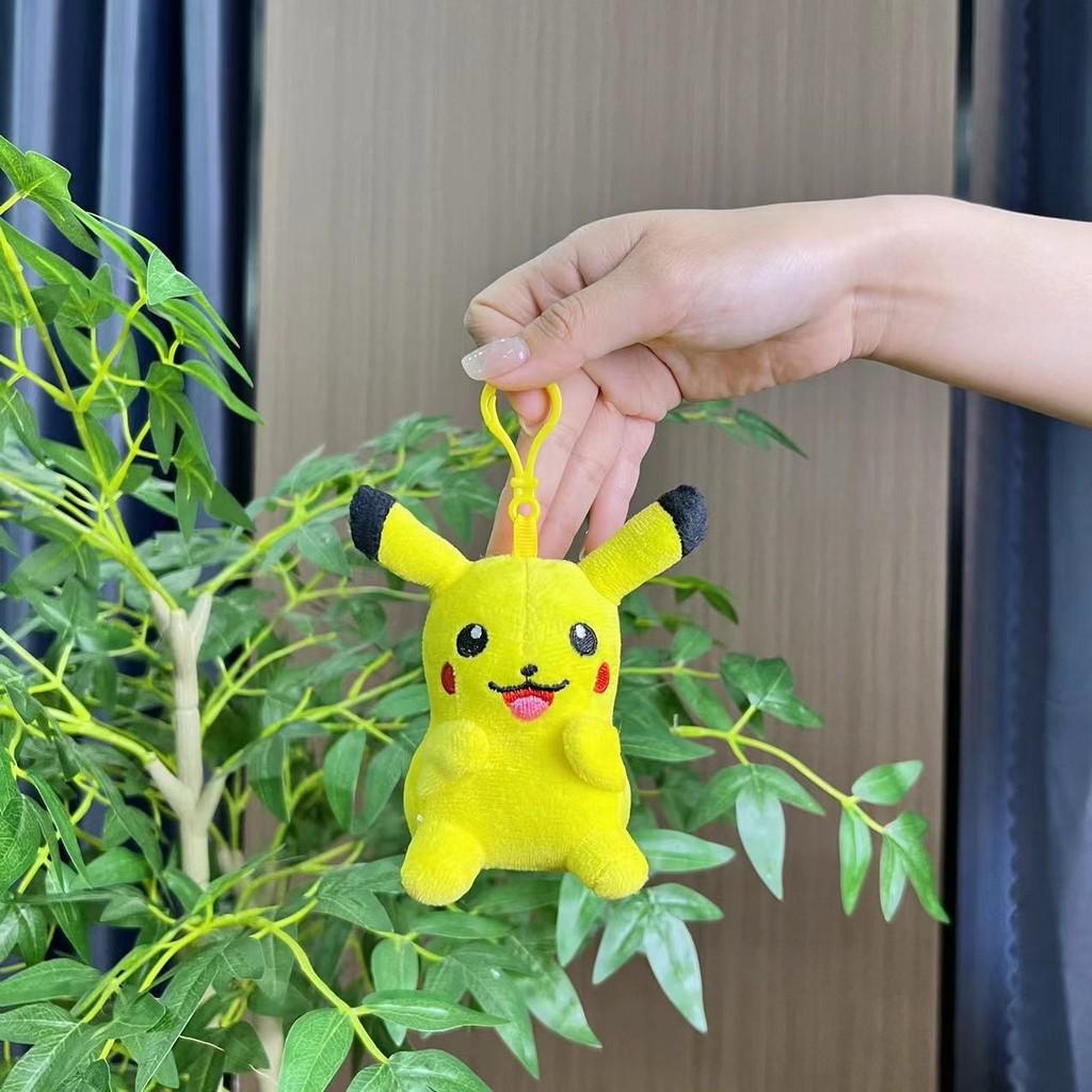 Pikachu Charming Plush Doll Keychain With Golden Chain And Design Whimsical