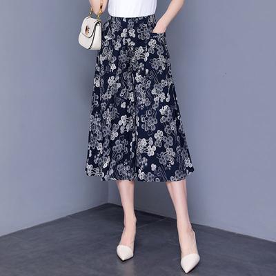 Blumenröcke für Damen im Sommer Dünne und Weitbeinige Hosen Locker und Hochtailliert Baumwolle und Seide Cropped Hosen Weitbeinige Hosen